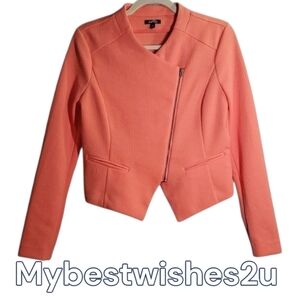 Apt. 9 Blazer Women's Size Xs x-small Coral asymmetrical Zipper Spring Color